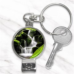 Waterfall Moss Korea Mountain Valley Green Forest Nail Clippers Key Chain by Ndabl3x