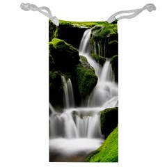 Waterfall Moss Korea Mountain Valley Green Forest Jewelry Bag by Ndabl3x