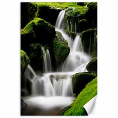 Waterfall Moss Korea Mountain Valley Green Forest Canvas 20  X 30  by Ndabl3x