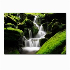 Waterfall Moss Korea Mountain Valley Green Forest Postcards 5  X 7  (pkg Of 10) by Ndabl3x