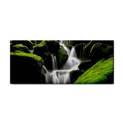 Waterfall Moss Korea Mountain Valley Green Forest Hand Towel by Ndabl3x