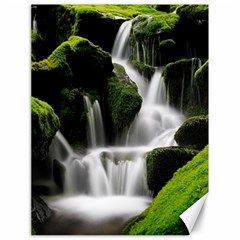 Waterfall Moss Korea Mountain Valley Green Forest Canvas 18  X 24  by Ndabl3x