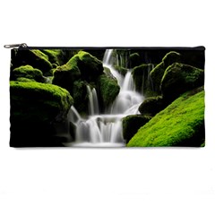 Waterfall Moss Korea Mountain Valley Green Forest Pencil Case by Ndabl3x