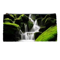 Waterfall Moss Korea Mountain Valley Green Forest Pencil Case by Ndabl3x