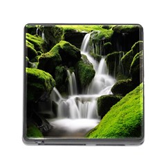 Waterfall Moss Korea Mountain Valley Green Forest Memory Card Reader (square 5 Slot) by Ndabl3x