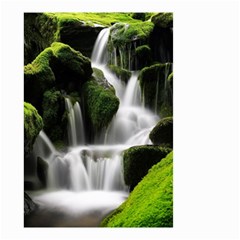 Waterfall Moss Korea Mountain Valley Green Forest Small Garden Flag (two Sides) by Ndabl3x