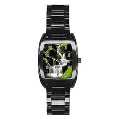 Waterfall Moss Korea Mountain Valley Green Forest Stainless Steel Barrel Watch by Ndabl3x