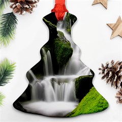 Waterfall Moss Korea Mountain Valley Green Forest Christmas Tree Ornament (two Sides) by Ndabl3x