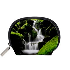 Waterfall Moss Korea Mountain Valley Green Forest Accessory Pouch (small) by Ndabl3x