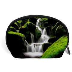 Waterfall Moss Korea Mountain Valley Green Forest Accessory Pouch (large) by Ndabl3x