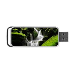 Waterfall Moss Korea Mountain Valley Green Forest Portable Usb Flash (two Sides) by Ndabl3x