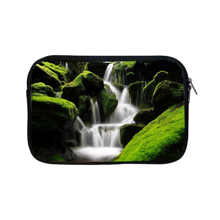 Waterfall Moss Korea Mountain Valley Green Forest Apple iPad Mini Zipper Cases