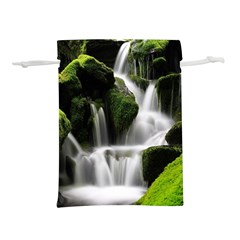 Waterfall Moss Korea Mountain Valley Green Forest Lightweight Drawstring Pouch (s) by Ndabl3x