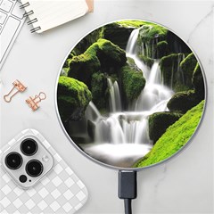 Waterfall Moss Korea Mountain Valley Green Forest Wireless Fast Charger(white) by Ndabl3x