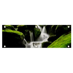 Waterfall Moss Korea Mountain Valley Green Forest Banner And Sign 6  X 2  by Ndabl3x