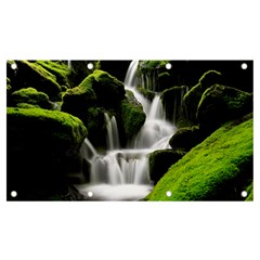 Waterfall Moss Korea Mountain Valley Green Forest Banner And Sign 7  X 4  by Ndabl3x