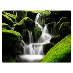 Waterfall Moss Korea Mountain Valley Green Forest Two Sides Premium Plush Fleece Blanket (extra Small) by Ndabl3x