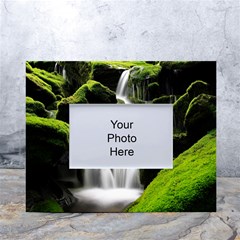 Waterfall Moss Korea Mountain Valley Green Forest White Tabletop Photo Frame 4 x6  by Ndabl3x