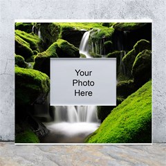 Waterfall Moss Korea Mountain Valley Green Forest White Wall Photo Frame 5  X 7  by Ndabl3x