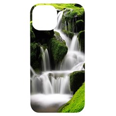 Waterfall Moss Korea Mountain Valley Green Forest Iphone 14 Black Uv Print Case by Ndabl3x