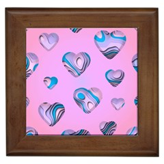 Hearts Pattern Love Framed Tile by Ndabl3x