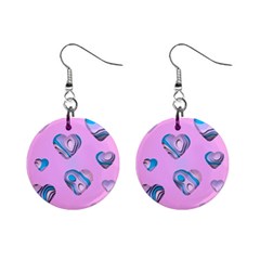 Hearts Pattern Love Mini Button Earrings