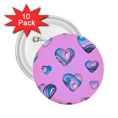 Hearts Pattern Love 2 25  Buttons (10 Pack) 