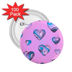 Hearts Pattern Love 2 25  Buttons (100 Pack) 