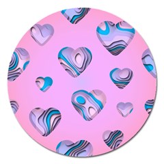 Hearts Pattern Love Magnet 5  (round)