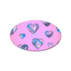 Hearts Pattern Love Sticker Oval (10 Pack)