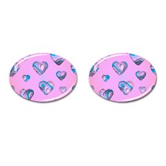 Hearts Pattern Love Cufflinks (oval)