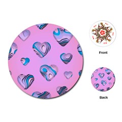 Hearts Pattern Love Playing Cards Single Design (round) by Ndabl3x