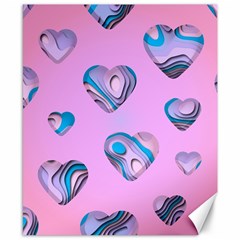 Hearts Pattern Love Canvas 8  X 10 