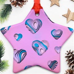 Hearts Pattern Love Star Ornament (two Sides)