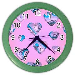 Hearts Pattern Love Color Wall Clock