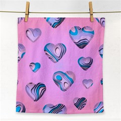 Hearts Pattern Love Face Towel by Ndabl3x