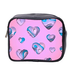 Hearts Pattern Love Mini Toiletries Bag (two Sides) by Ndabl3x