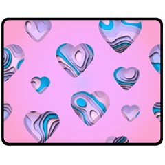 Hearts Pattern Love Fleece Blanket (medium) by Ndabl3x