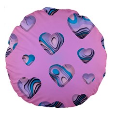 Hearts Pattern Love Large 18  Premium Round Cushions by Ndabl3x