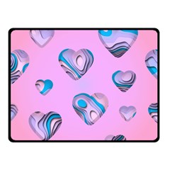 Hearts Pattern Love Two Sides Fleece Blanket (small) by Ndabl3x