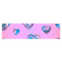 Hearts Pattern Love Oblong Satin Scarf (16  X 60 ) by Ndabl3x