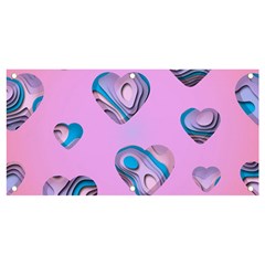 Hearts Pattern Love Banner And Sign 4  X 2 