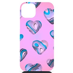 Hearts Pattern Love Iphone 14 Plus Black Uv Print Case