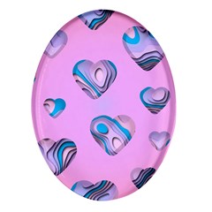 Hearts Pattern Love Oval Glass Fridge Magnet (4 Pack) by Ndabl3x