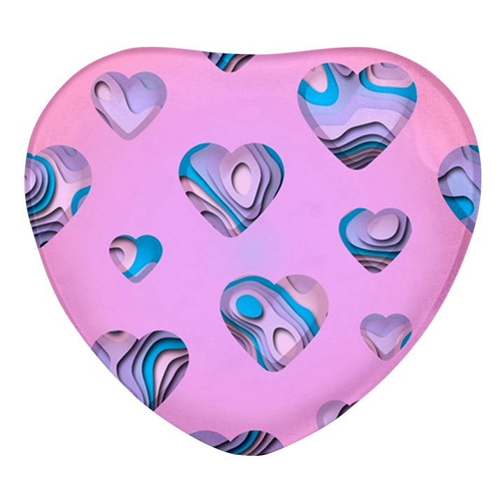 Hearts Pattern Love Heart Glass Fridge Magnet (4 pack)