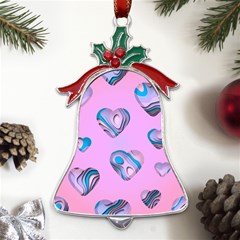 Hearts Pattern Love Metal Holly Leaf Bell Ornament