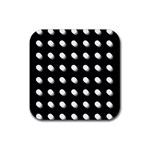 Background Dots Circles Graphic Rubber Coaster (Square) Front