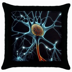 Organism Neon Science Throw Pillow Case (black) by Ndabl3x