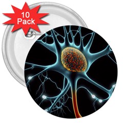 Organism Neon Science 3  Buttons (10 Pack)  by Ndabl3x