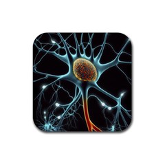 Organism Neon Science Rubber Coaster (square) by Ndabl3x